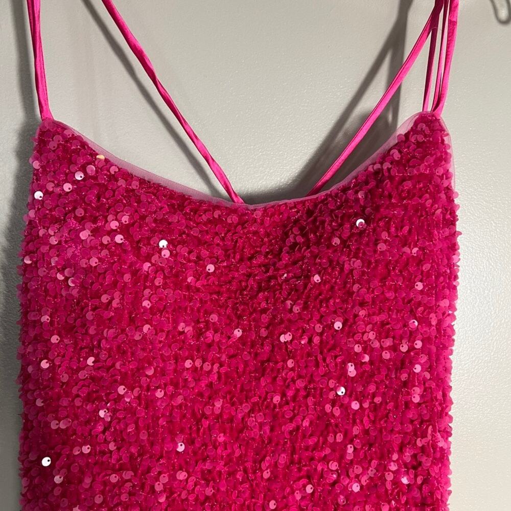 NWT Berlinnova Hot Pink Full Sequin Mermaid Prom Dress Long Formal Size 2 - Picture 13 of 14